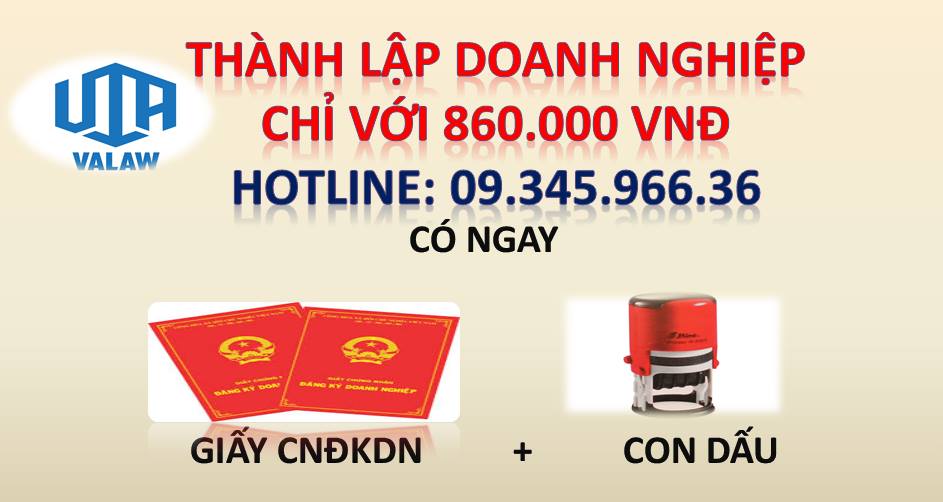 Thành lập doanh nghiệp trọn gói chỉ 860.000 VNĐ